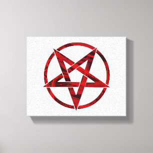 Röda Djävulens Pentagram Canvastryck