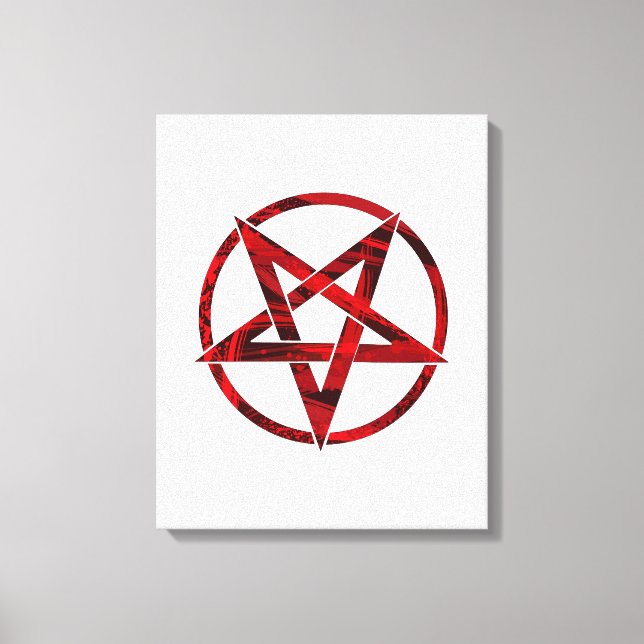 Röda Djävulens Pentagram Canvastryck (Framsida)