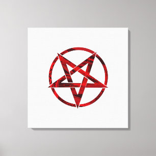 Röda Djävulens Pentagram Canvastryck
