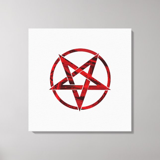 Röda Djävulens Pentagram Canvastryck (Framsida)