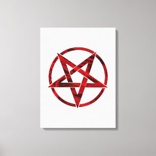 Röda Djävulens Pentagram Canvastryck