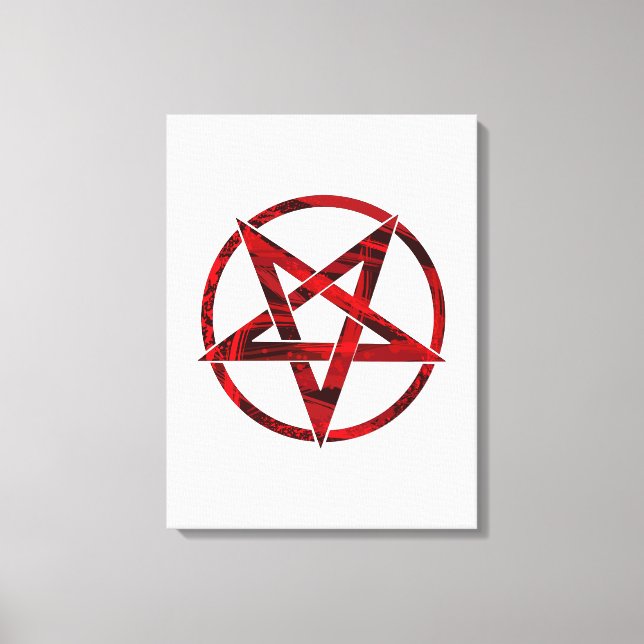 Röda Djävulens Pentagram Canvastryck (Framsida)