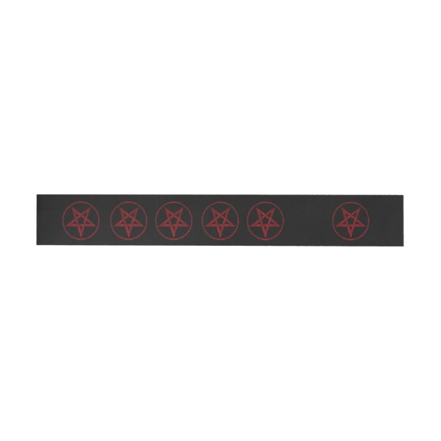 Röda Djävulens Pentagram Etikettband (Individuell)