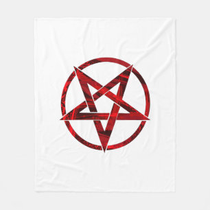 Röda Djävulens Pentagram Fleecefilt