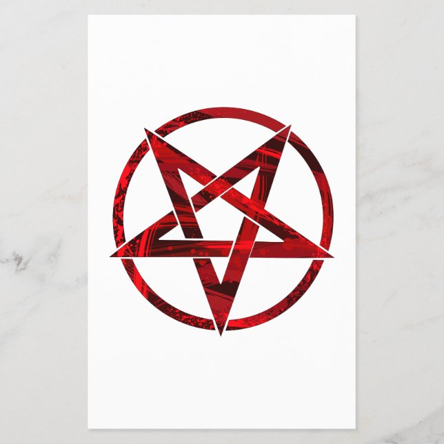 Röda Djävulens Pentagram Flygblad (Framsidan)
