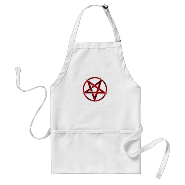 Röda Djävulens Pentagram Förkläde (Framsidan)
