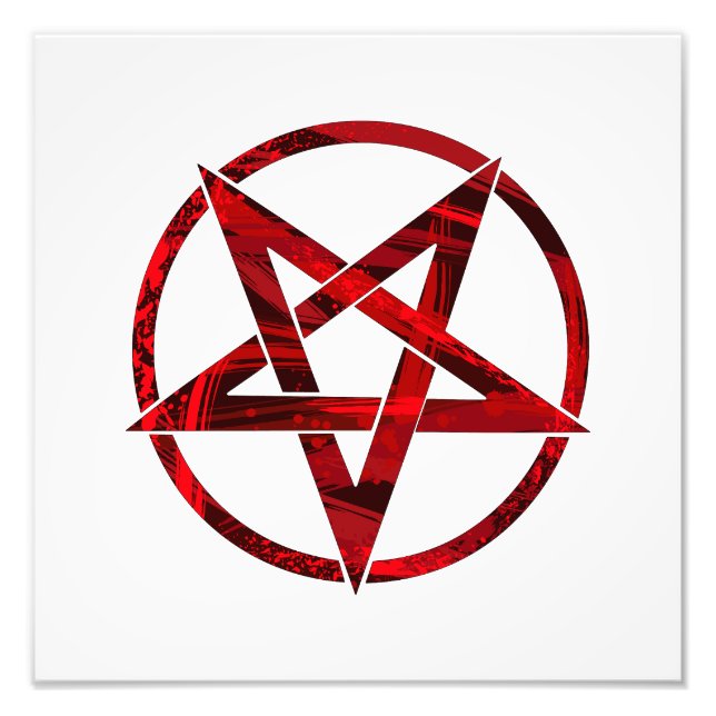 Röda Djävulens Pentagram Fototryck (Framsidan)