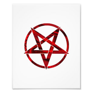Röda Djävulens Pentagram Fototryck