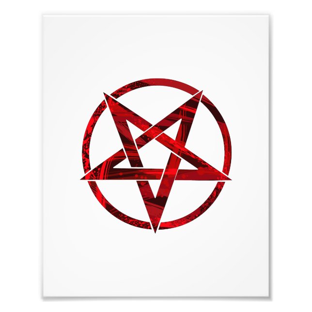 Röda Djävulens Pentagram Fototryck (Framsidan)