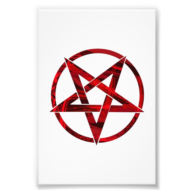 Röda Djävulens Pentagram Fototryck (Framsidan)