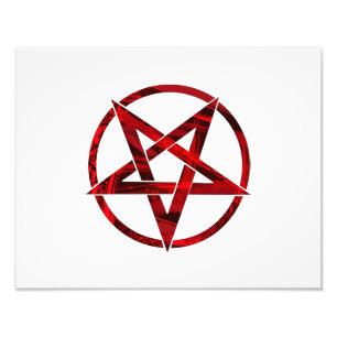 Röda Djävulens Pentagram Fototryck