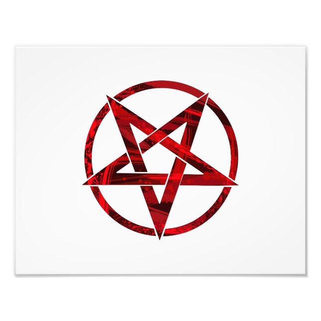Röda Djävulens Pentagram Fototryck (Framsidan)