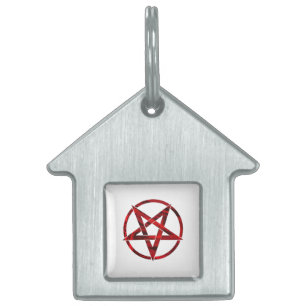 Röda Djävulens Pentagram ID-bricka Husdjur
