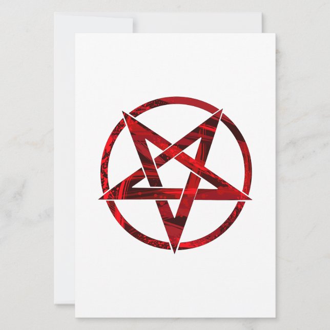 Röda Djävulens Pentagram Inbjudningar (Framsida)