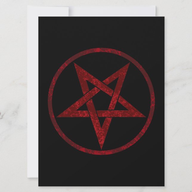 Röda Djävulens Pentagram Inbjudningar (Framsida)