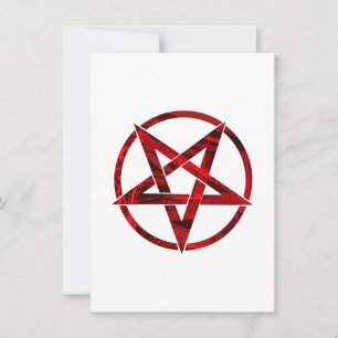 Röda Djävulens Pentagram Inbjudningar