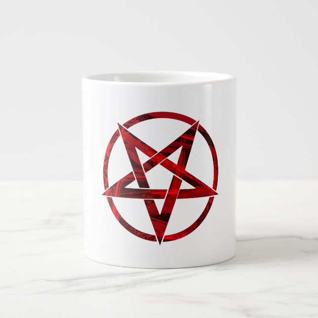 Röda Djävulens Pentagram Jumbo Mugg (Framsidan)