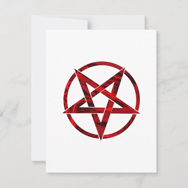 Röda Djävulens Pentagram Kort (Framsida)