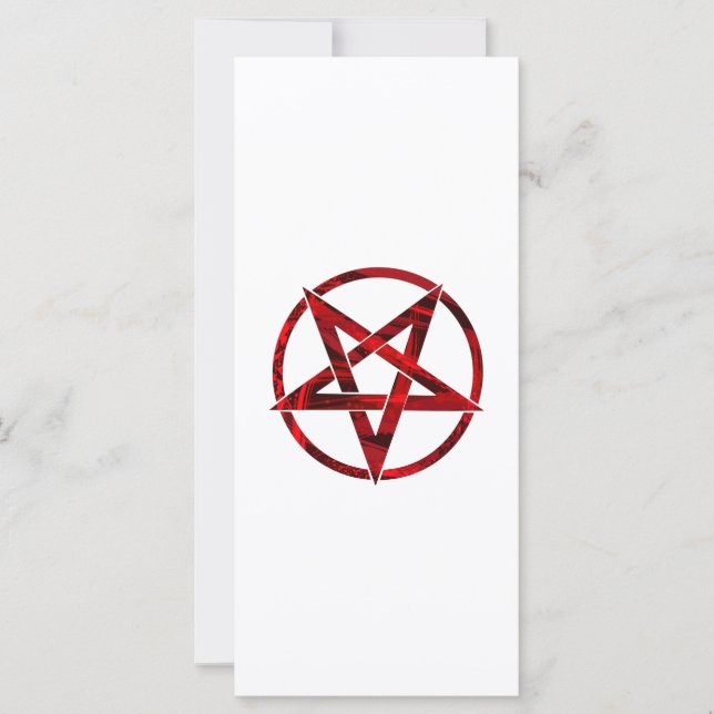 Röda Djävulens Pentagram Kort (Framsida)