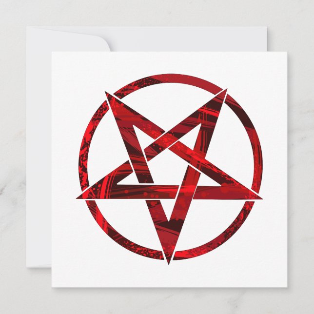 Röda Djävulens Pentagram Kort (Framsida)