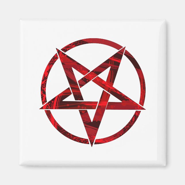 Röda Djävulens Pentagram Magnet (Framsidan)