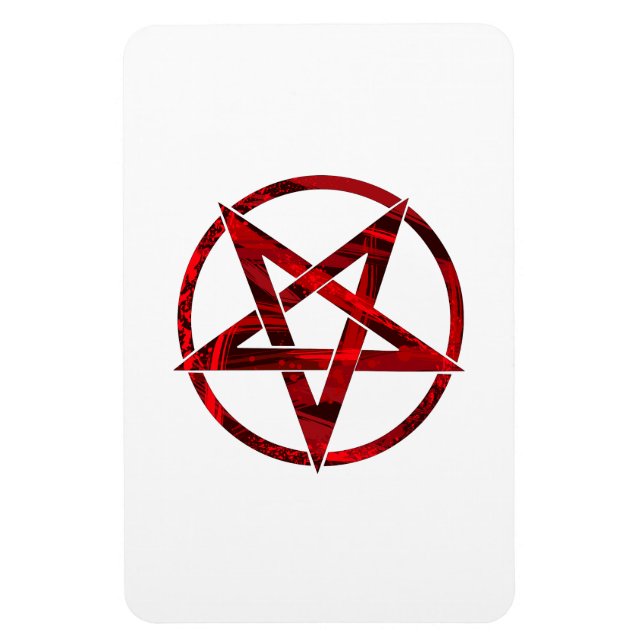 Röda Djävulens Pentagram Magnet (Vertikal)
