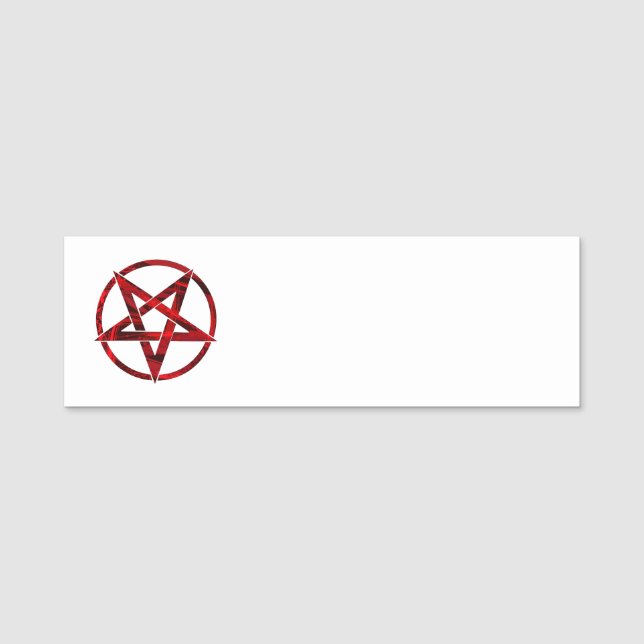 Röda Djävulens Pentagram Namnbricka (Framsida)