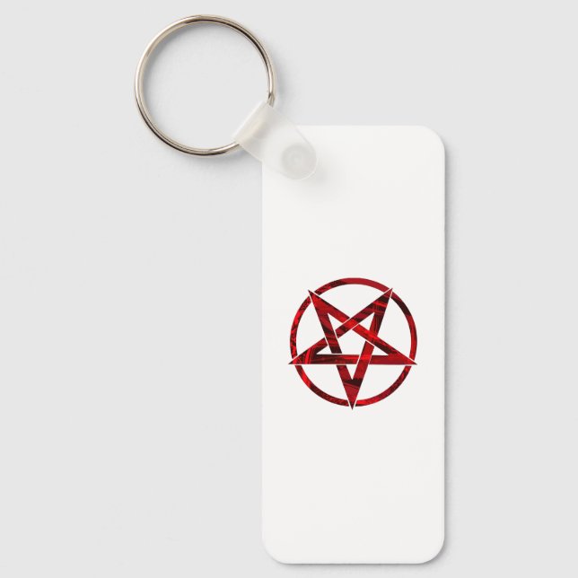 Röda Djävulens Pentagram Nyckelring (Framsida)