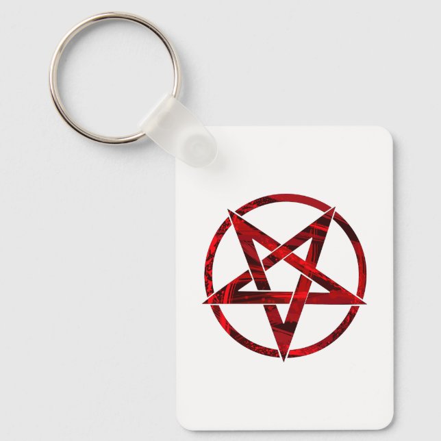 Röda Djävulens Pentagram Nyckelring (Framsida)