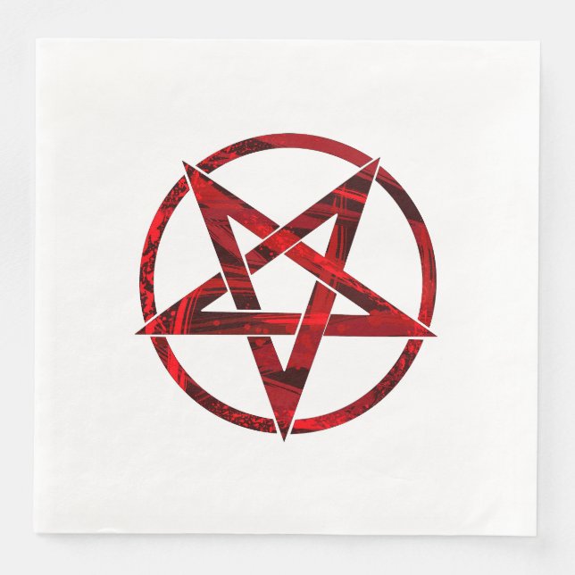 Röda Djävulens Pentagram Pappersservett (Framsida)