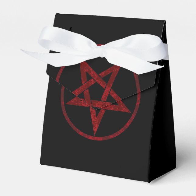 Röda Djävulens Pentagram Presentaskar (Framsidan Sidan)