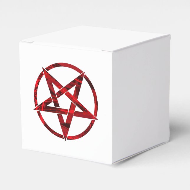 Röda Djävulens Pentagram Presentaskar (Framsidan Sidan)