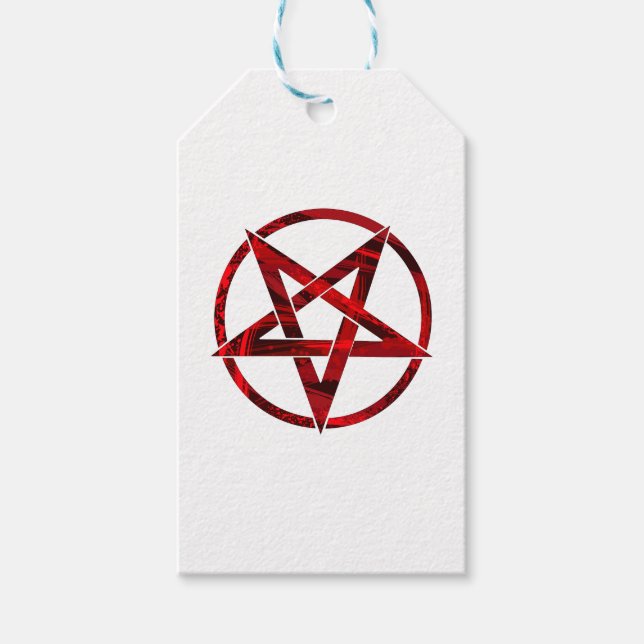 Röda Djävulens Pentagram Presentetikett (Framsidan)
