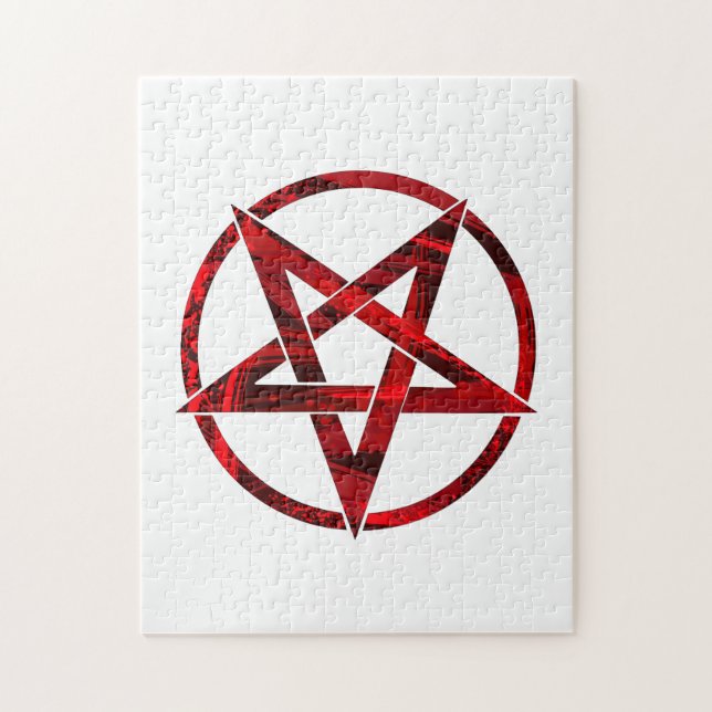 Röda Djävulens Pentagram Pussel (Vertikal)