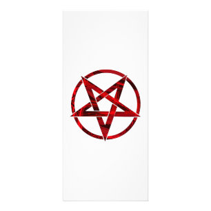 Röda Djävulens Pentagram Reklamkort