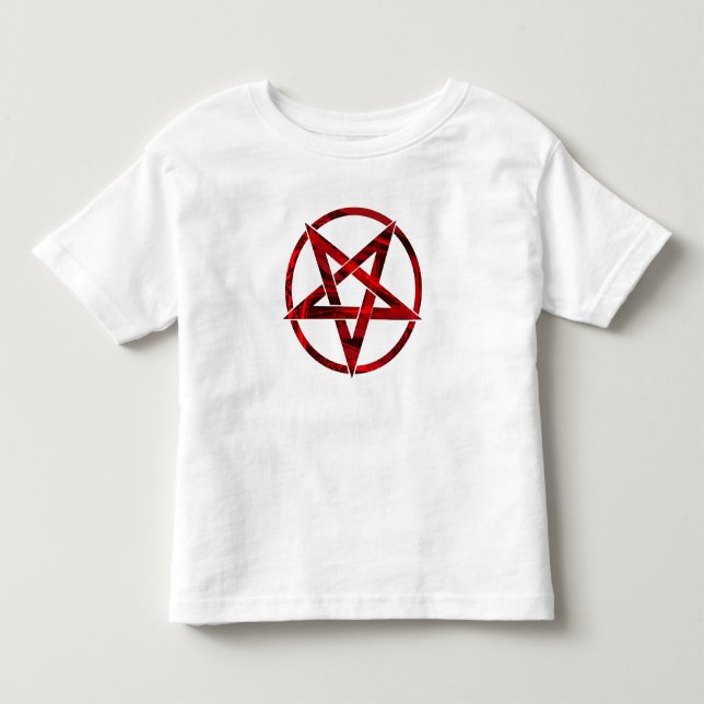 Röda Djävulens Pentagram T Shirt (Framsida)