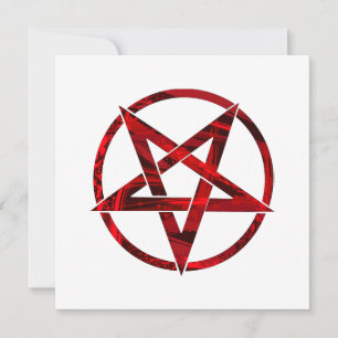 Röda Djävulens Pentagram Tack Kort