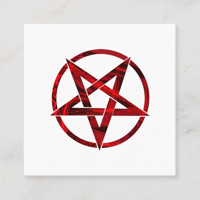 Röda Djävulens Pentagram Tidsbeställning Kort (Framsida)