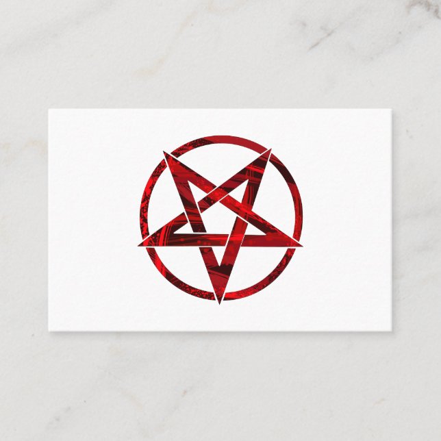 Röda Djävulens Pentagram Visitkort (Framsida)