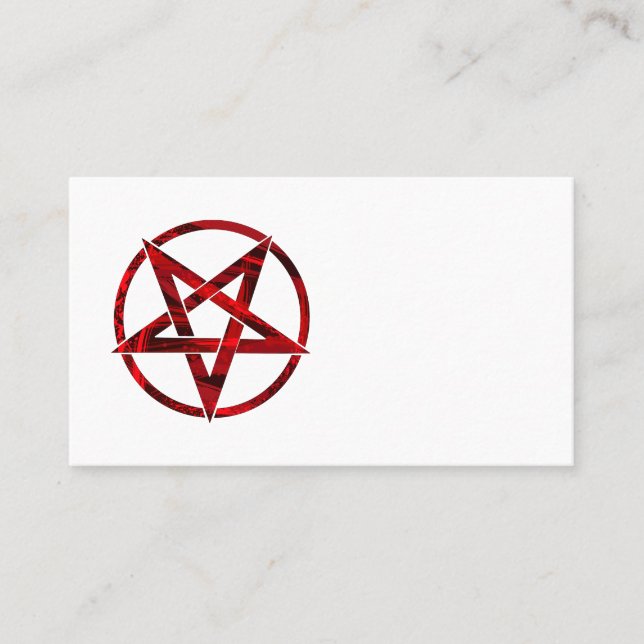 Röda Djävulens Pentagram Visitkort (Framsida)