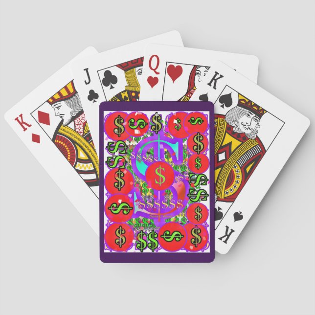 Röda dollarsymboler  casinokort (Baksidan)