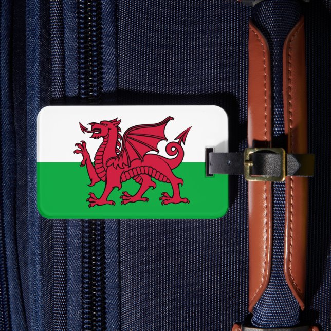 Röda drakens keltiska flagga av Wales & walesare Bagagebricka (Framsida Insitu 4)