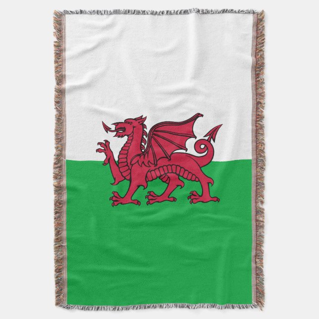 Röda drakens keltiska flagga av Wales & walesare Filt (Framsidan Vertikal)