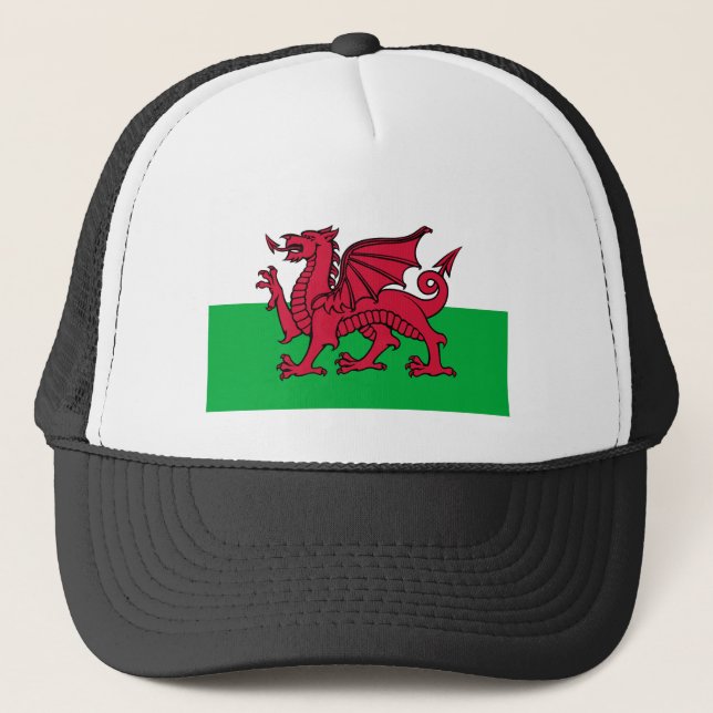 Röda drakens keltiska flagga av Wales & walesare Keps (Framsida)