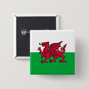 Röda drakens keltiska flagga av Wales & walesare Knapp