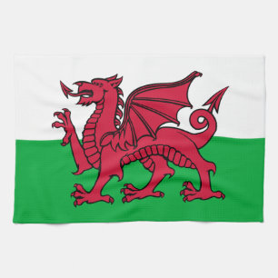 Röda drakens keltiska flagga av Wales & walesare Kökshandduk