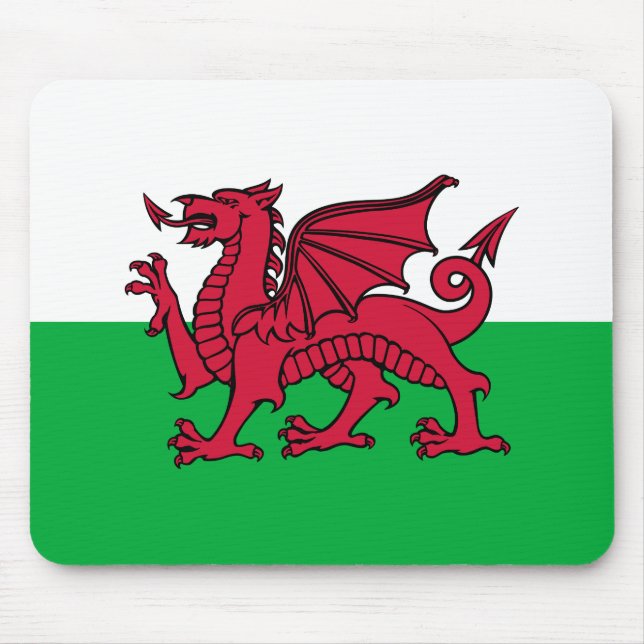 Röda drakens keltiska flagga av Wales & walesare Musmatta (Framsidan)