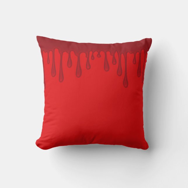 Röda droppsdroppar Bloddroppar Halloween Kudde (Framsida)