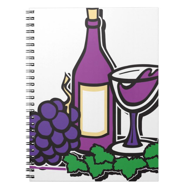 Röda druvor av Vin och Lila Anteckningsbok (Framsidan)