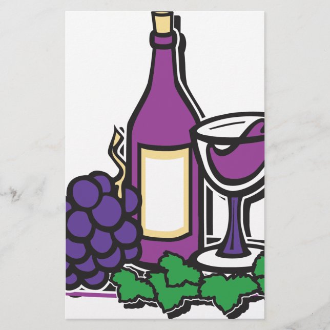 Röda druvor av Vin och Lila Brevpapper (Framsida)